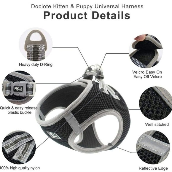 Dog and Cat Universal Harness with Leash - Cat Harness Escape Proof - Picture 2 of 5